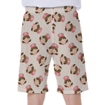 Cute Cartoon Nurse Pattern Print Men's Beach Shorts