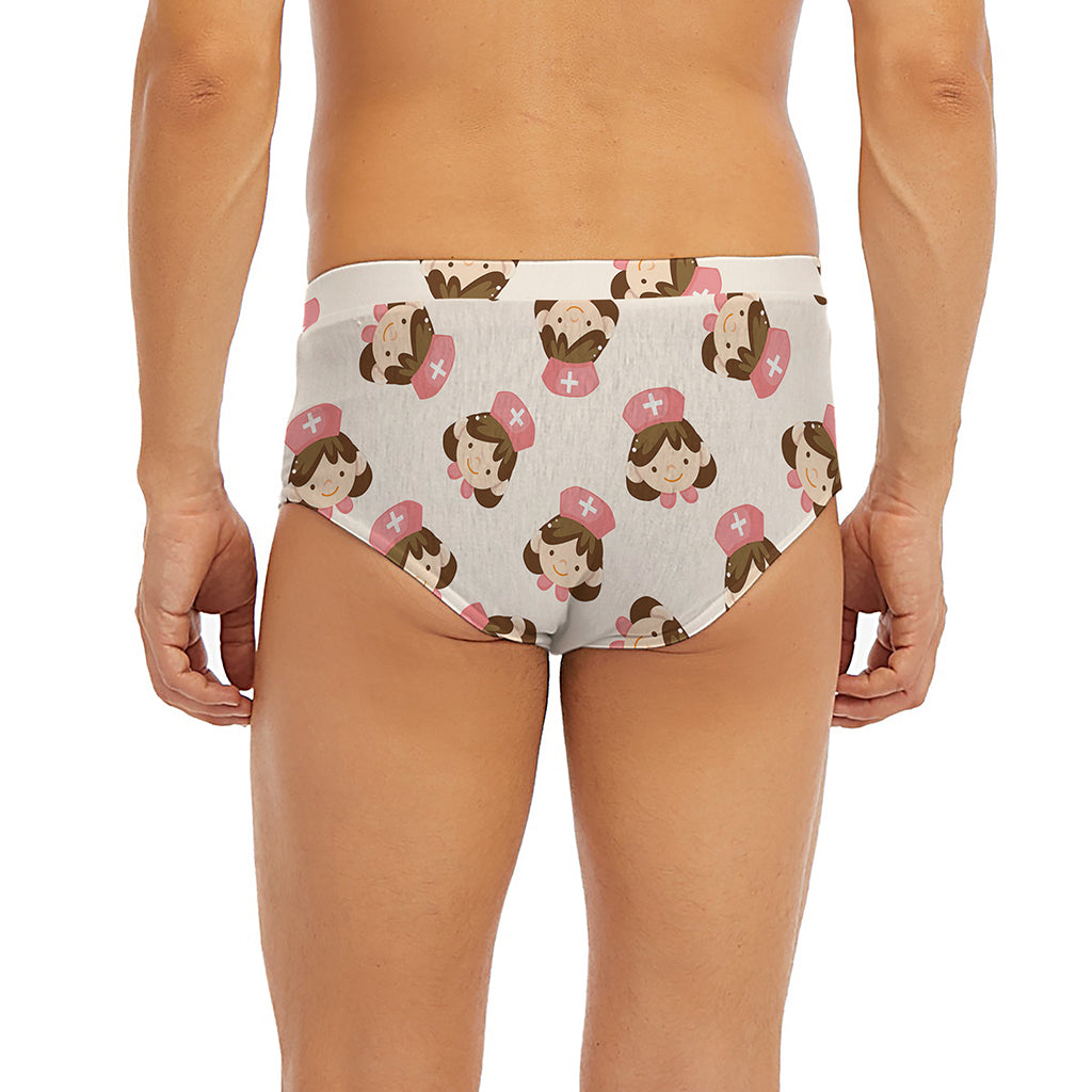 Cute Cartoon Nurse Pattern Print Men's Briefs