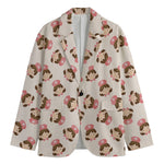 Cute Cartoon Nurse Pattern Print Men's Cotton Blazer
