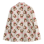 Cute Cartoon Nurse Pattern Print Men's Cotton Blazer