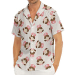 Cute Cartoon Nurse Pattern Print Men's Deep V-Neck Shirt