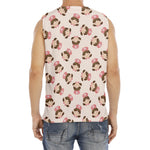 Cute Cartoon Nurse Pattern Print Men's Fitness Tank Top