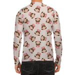 Cute Cartoon Nurse Pattern Print Men's Long Sleeve Rash Guard