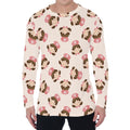 Cute Cartoon Nurse Pattern Print Men's Long Sleeve T-Shirt