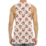 Cute Cartoon Nurse Pattern Print Men's Muscle Tank Top