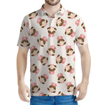 Cute Cartoon Nurse Pattern Print Men's Polo Shirt