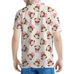 Cute Cartoon Nurse Pattern Print Men's Polo Shirt