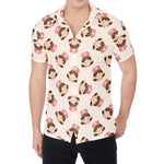 Cute Cartoon Nurse Pattern Print Men's Shirt