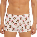 Cute Cartoon Nurse Pattern Print Men's Short Boxer Briefs