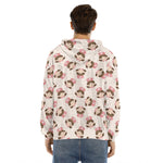 Cute Cartoon Nurse Pattern Print Men's Velvet Pullover Hoodie
