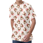 Cute Cartoon Nurse Pattern Print Men's Velvet T-Shirt