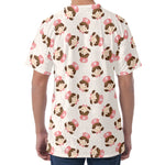 Cute Cartoon Nurse Pattern Print Men's Velvet T-Shirt