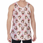 Cute Cartoon Nurse Pattern Print Men's Velvet Tank Top