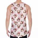 Cute Cartoon Nurse Pattern Print Men's Velvet Tank Top