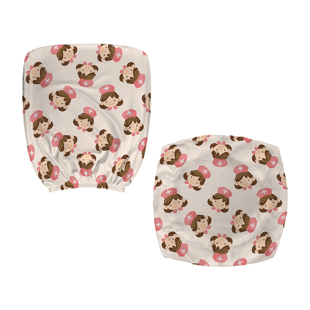 Cute Cartoon Nurse Pattern Print Office Chair Cover