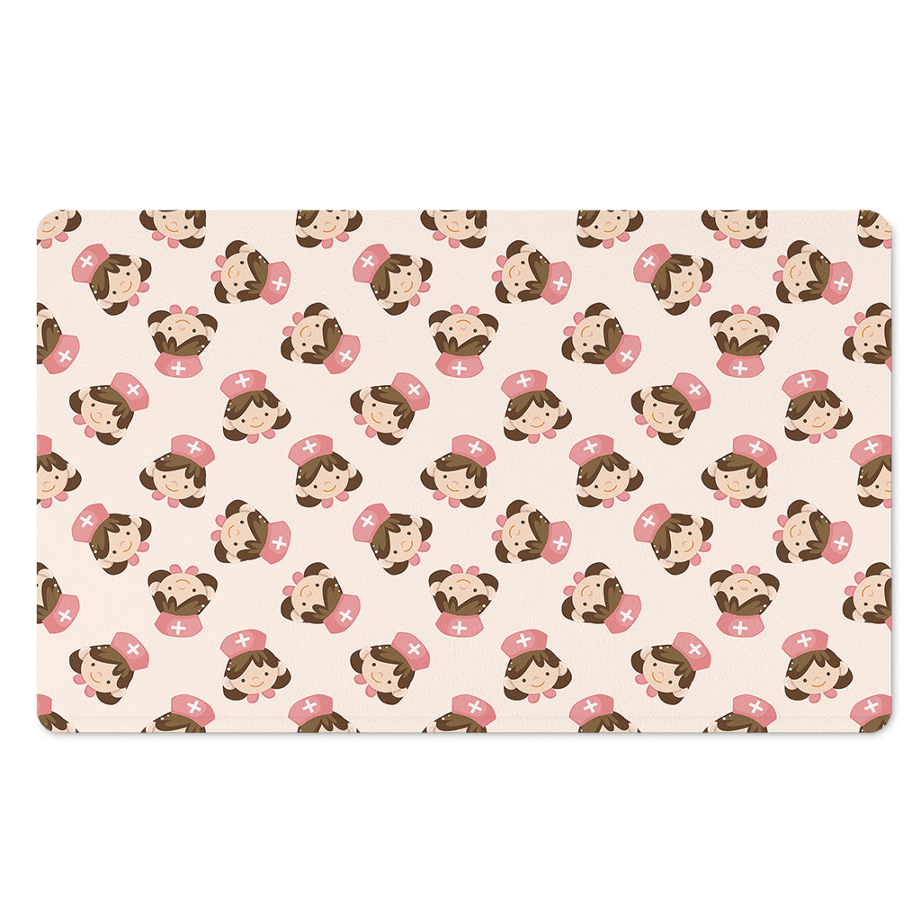 Cute Cartoon Nurse Pattern Print Polyester Doormat