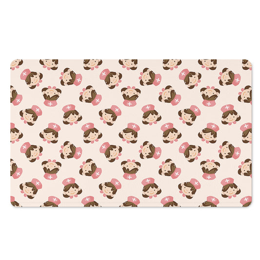 Cute Cartoon Nurse Pattern Print Polyester Doormat