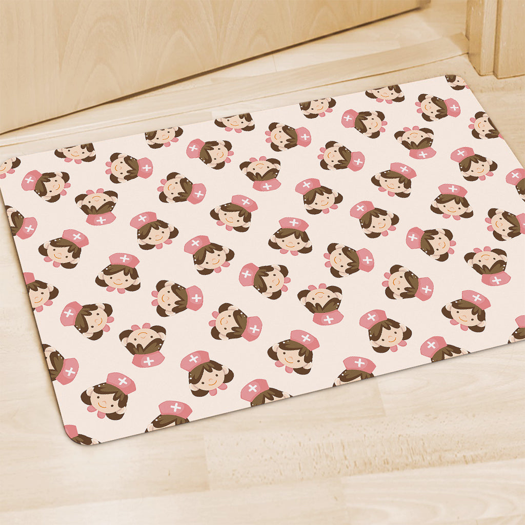 Cute Cartoon Nurse Pattern Print Polyester Doormat