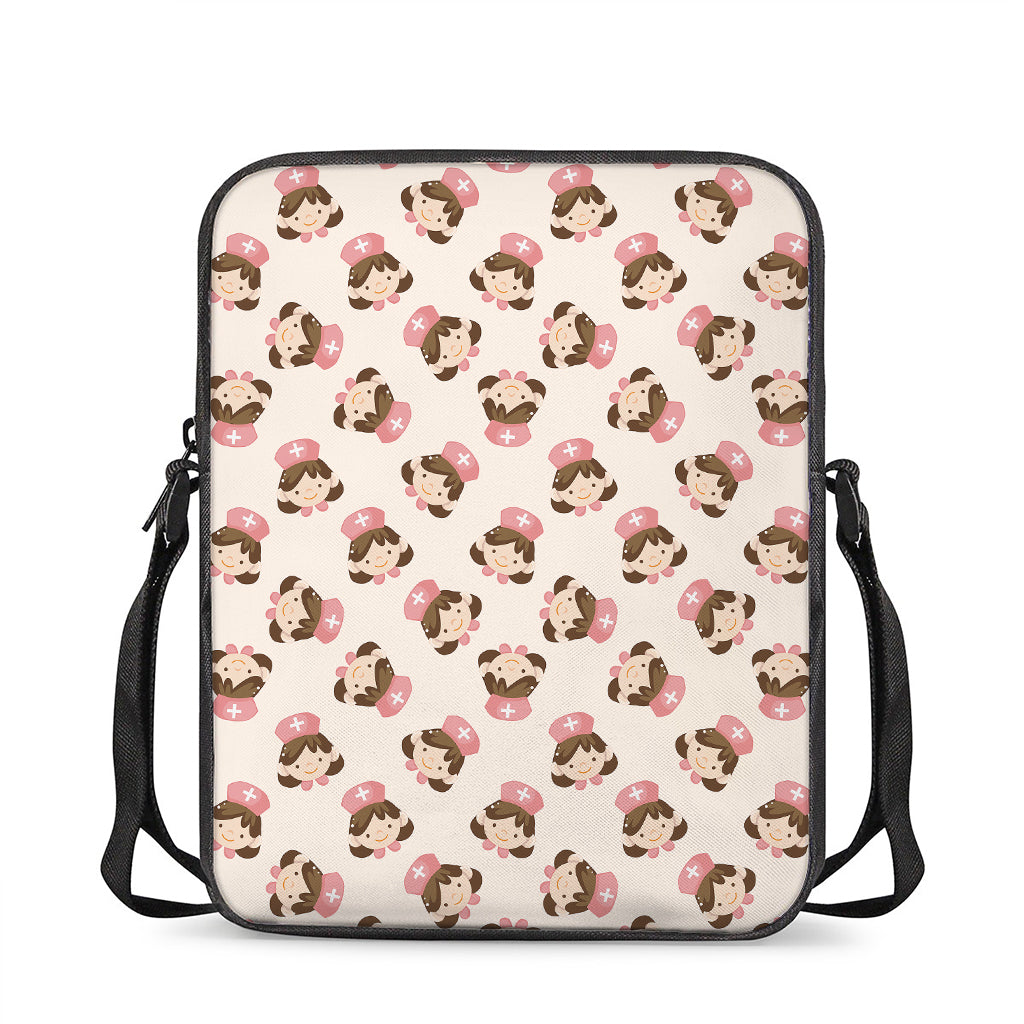 Cute Cartoon Nurse Pattern Print Rectangular Crossbody Bag