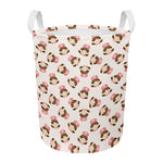 Cute Cartoon Nurse Pattern Print Round Laundry Basket