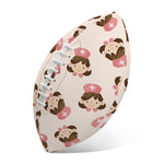 Cute Cartoon Nurse Pattern Print Rugby Ball