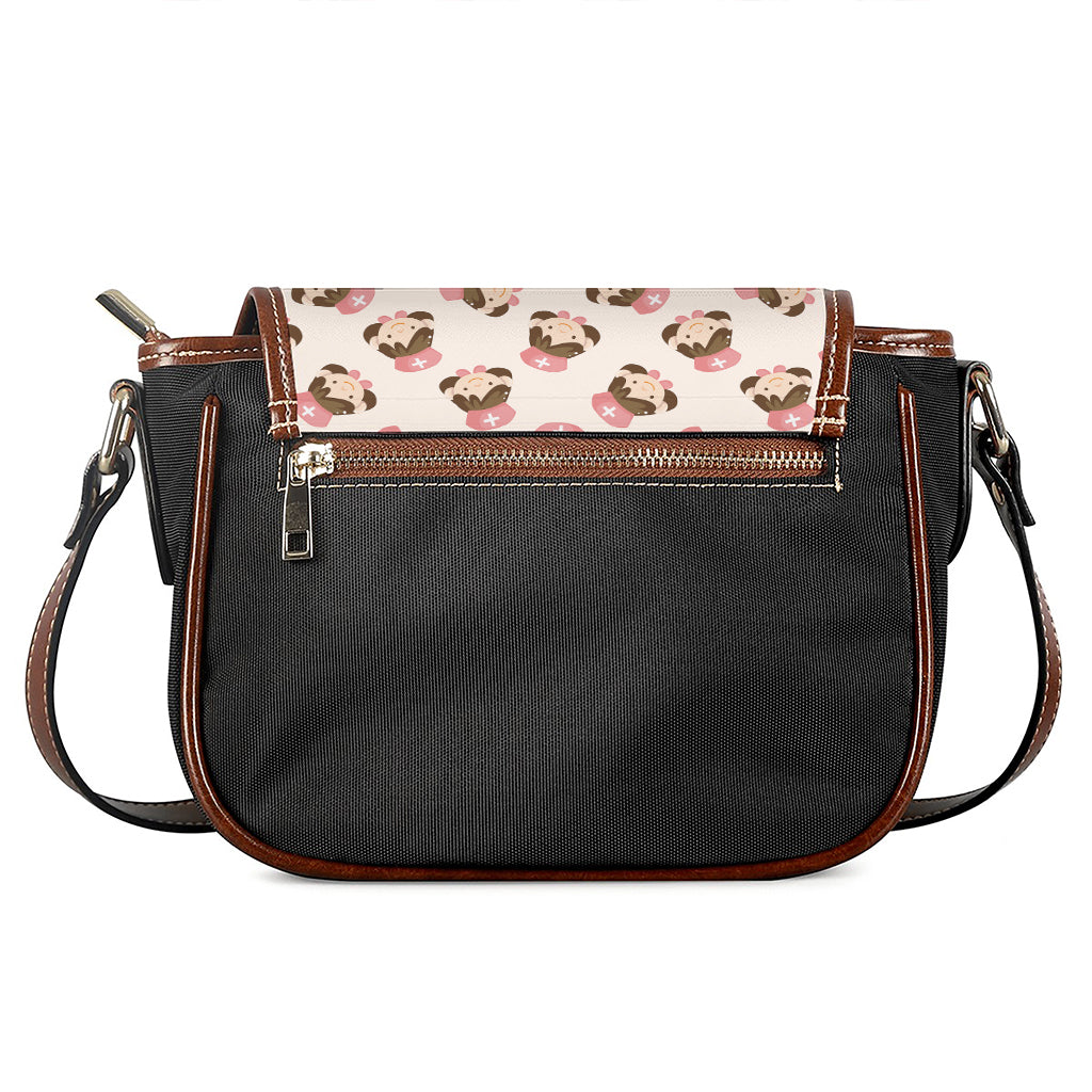 Cute Cartoon Nurse Pattern Print Saddle Bag