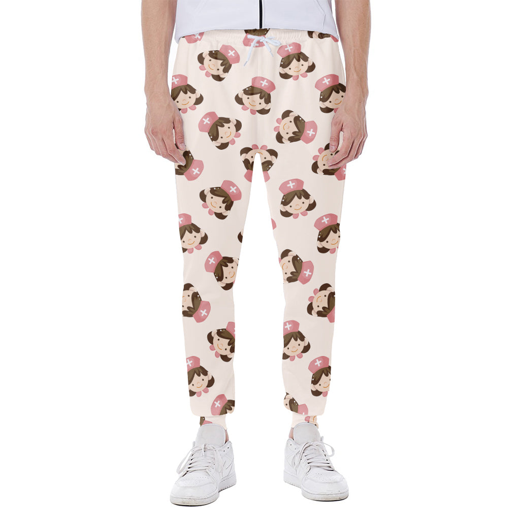 Cute Cartoon Nurse Pattern Print Scuba Joggers