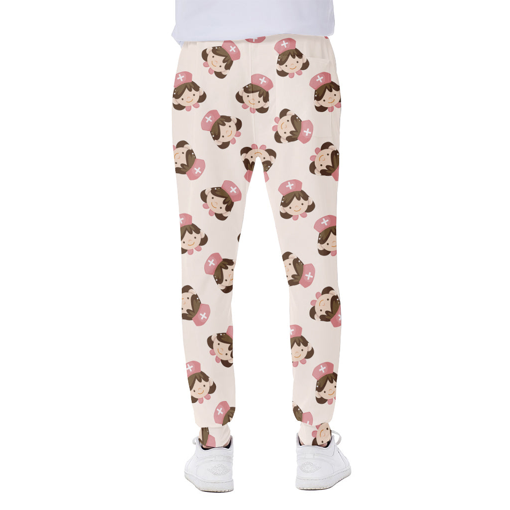 Cute Cartoon Nurse Pattern Print Scuba Joggers