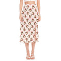 Cute Cartoon Nurse Pattern Print Side Slit Midi Skirt