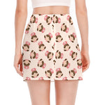 Cute Cartoon Nurse Pattern Print Side Slit Mini Skirt