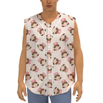 Cute Cartoon Nurse Pattern Print Sleeveless Baseball Jersey