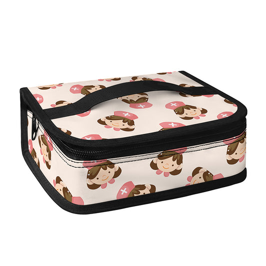 Cute Cartoon Nurse Pattern Print Small Lunch Bag