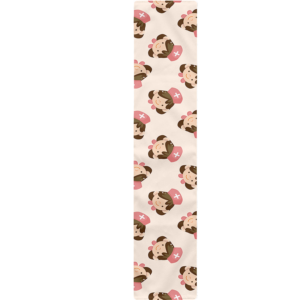 Cute Cartoon Nurse Pattern Print Table Runner