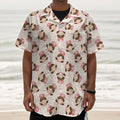 Cute Cartoon Nurse Pattern Print Textured Short Sleeve Shirt