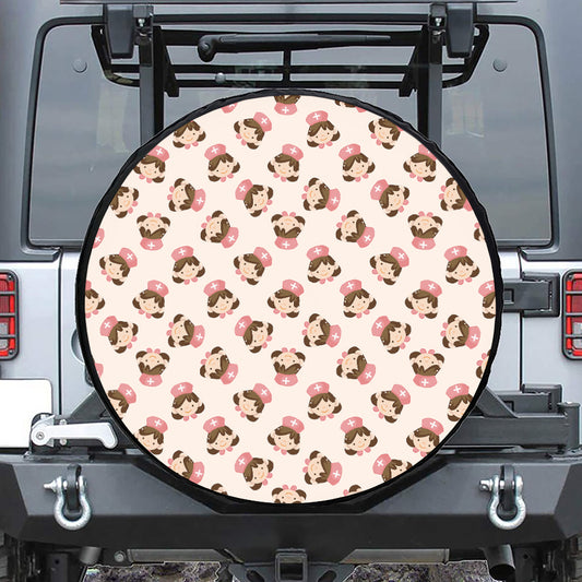 Cute Cartoon Nurse Pattern Print Tire Cover