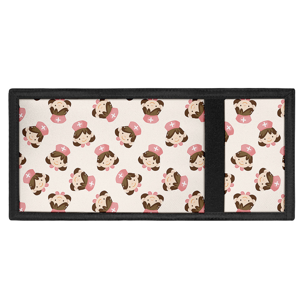 Cute Cartoon Nurse Pattern Print Trifold Wallet