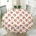 Cute Cartoon Nurse Pattern Print Waterproof Round Tablecloth