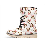 Cute Cartoon Nurse Pattern Print Winter Boots