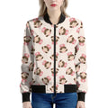 Cute Cartoon Nurse Pattern Print Women's Bomber Jacket