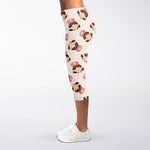 Cute Cartoon Nurse Pattern Print Women's Capri Leggings