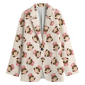 Cute Cartoon Nurse Pattern Print Women's Cotton Blazer