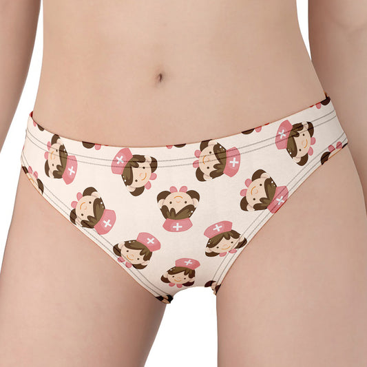 Cute Cartoon Nurse Pattern Print Women's Panties