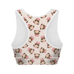 Cute Cartoon Nurse Pattern Print Women's Sports Bra