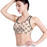 Cute Cartoon Nurse Pattern Print Women's Sports Bra