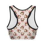 Cute Cartoon Nurse Pattern Print Women's Sports Bra
