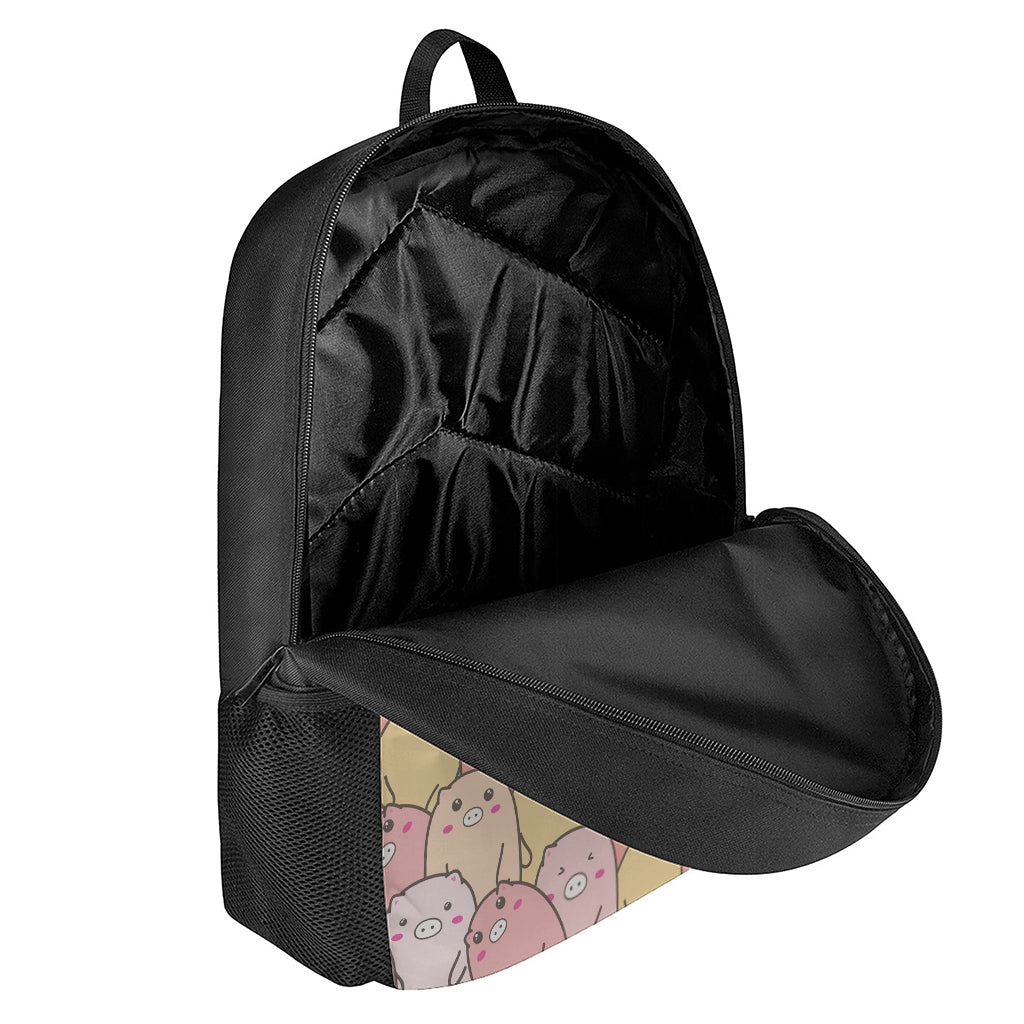 Cute Cartoon Pig Pattern Print 17 Inch Backpack