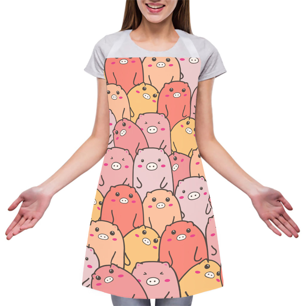 Cute Cartoon Pig Pattern Print Adjustable Apron