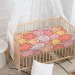 Cute Cartoon Pig Pattern Print Baby Crib Sheet