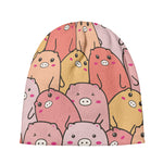 Cute Cartoon Pig Pattern Print Beanie