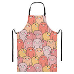 Cute Cartoon Pig Pattern Print Bib Apron With Pocket
